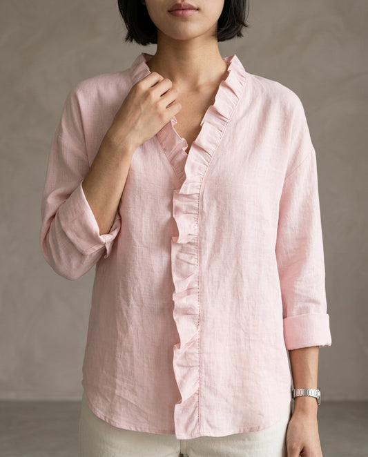 Adita | Ruffled V-Neck Blouse