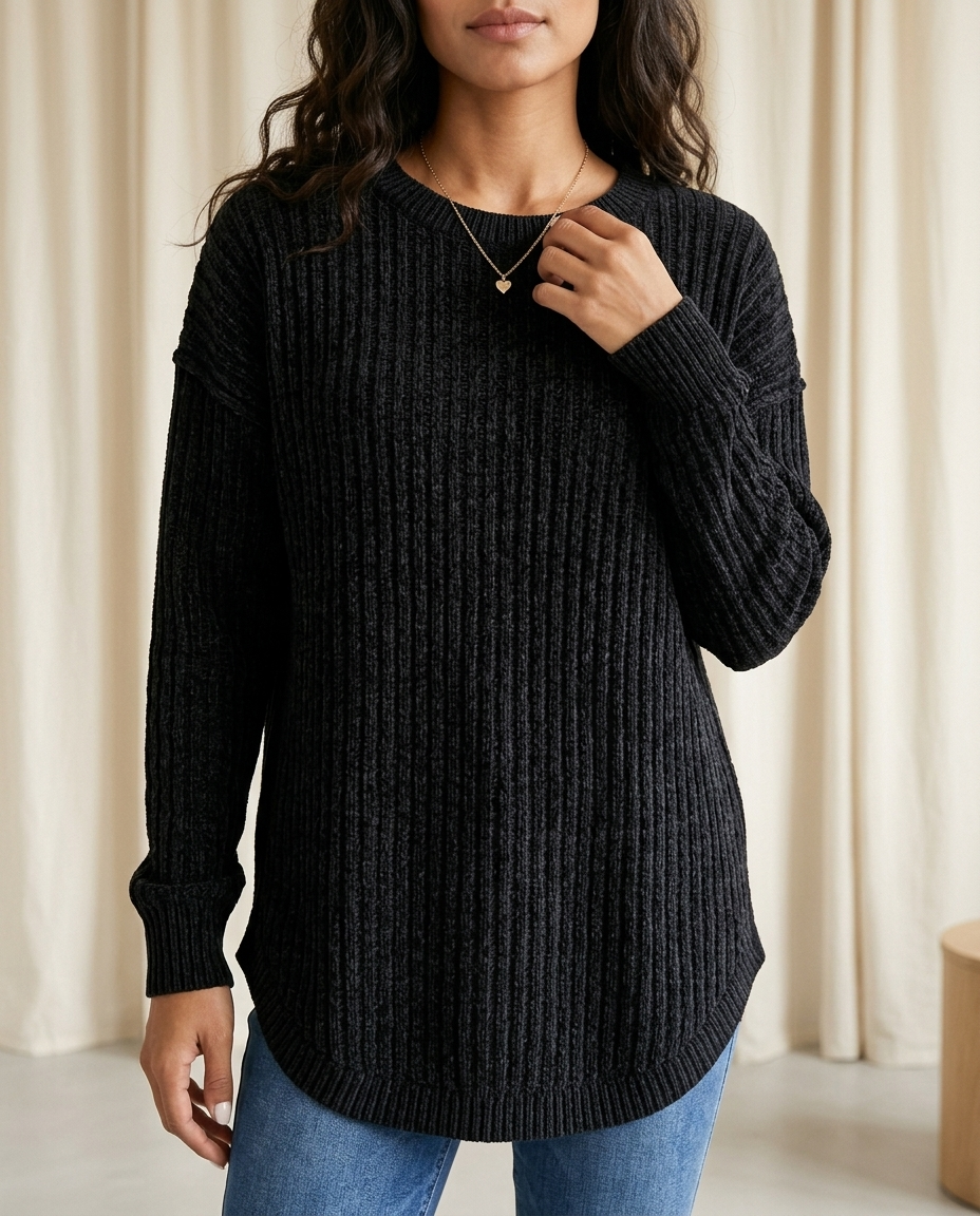 Wrenla | Exposed-Seam Crewneck Sweater