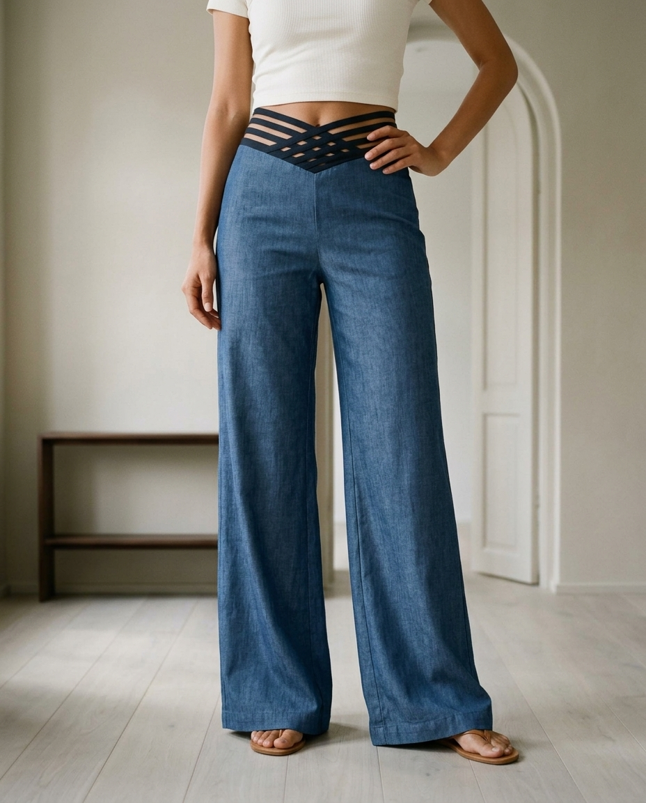 Faunya | Crossover Wide-Leg Trousers
