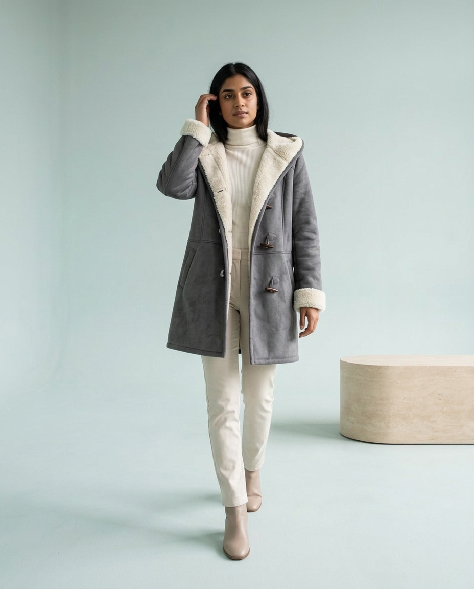 Huldia | Hooded Toggle-Front Coat