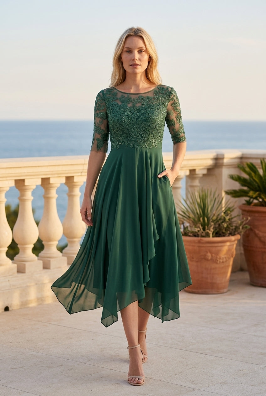 Reinea | Lace A-Line Midi Dress