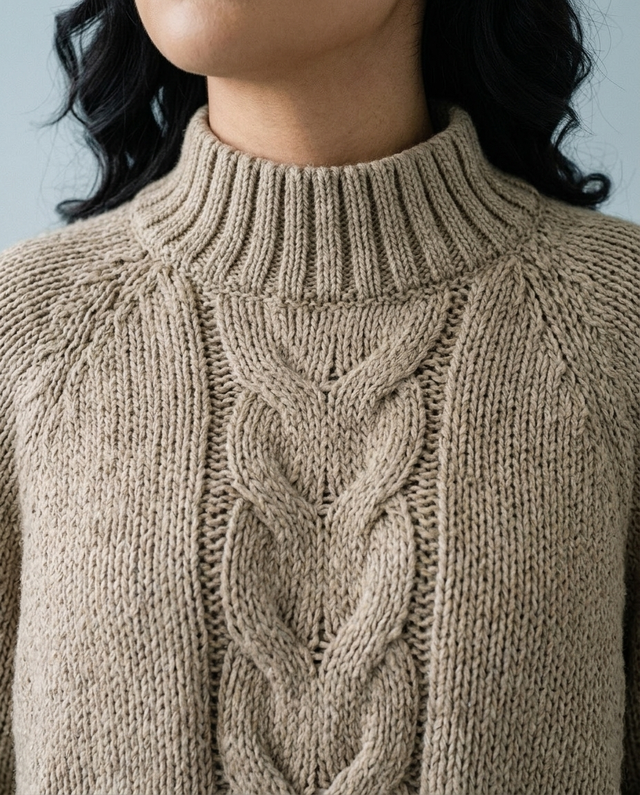 Jolina | Cable-Knit High-Neck Sweater