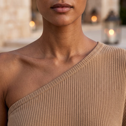Ilkis | Ribbed One-Shoulder Maxi Dress