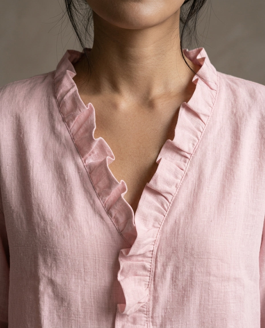 Adita | Ruffled V-Neck Blouse