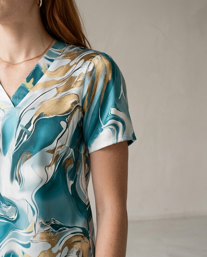 Ledina | Flowing V-Neck Button-Front Blouse