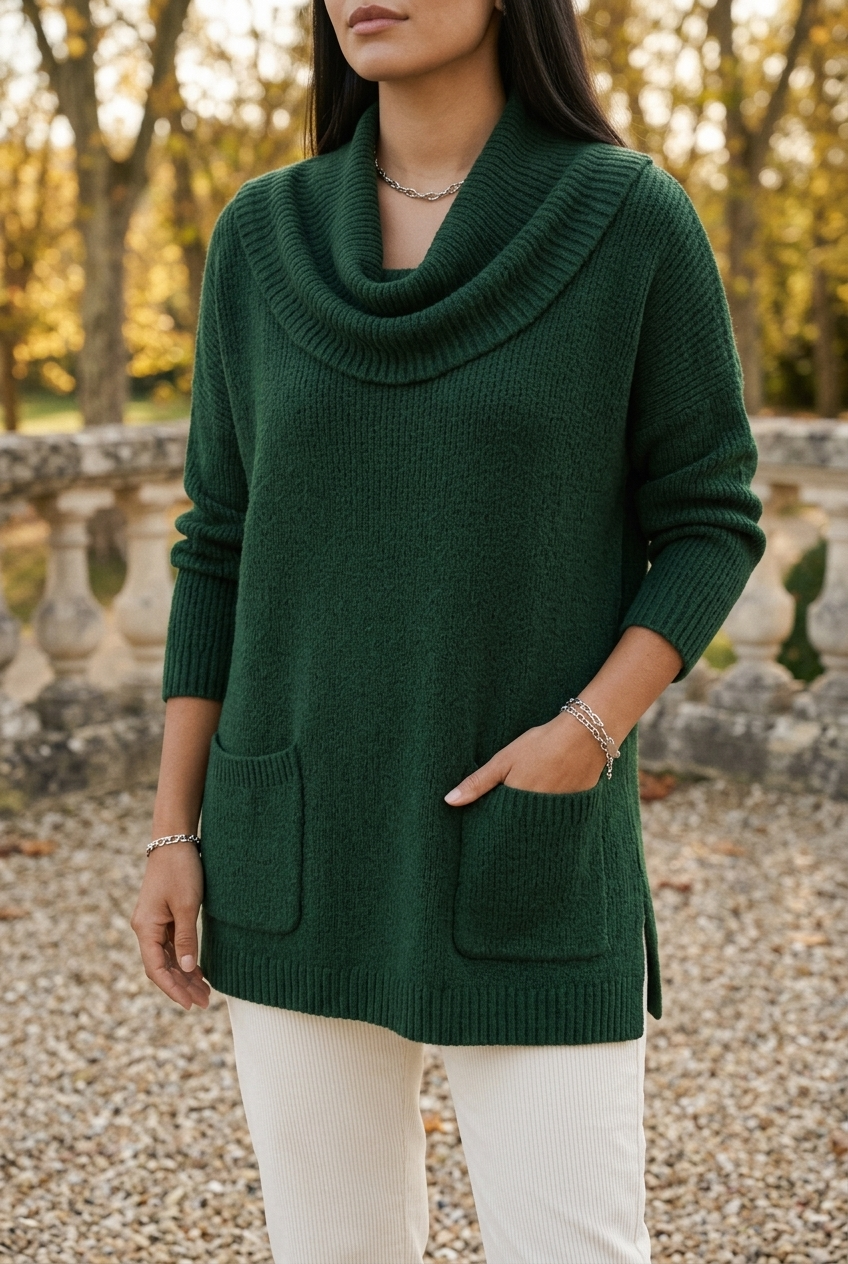 Zitiel | Cowl Neck Tunic Sweater