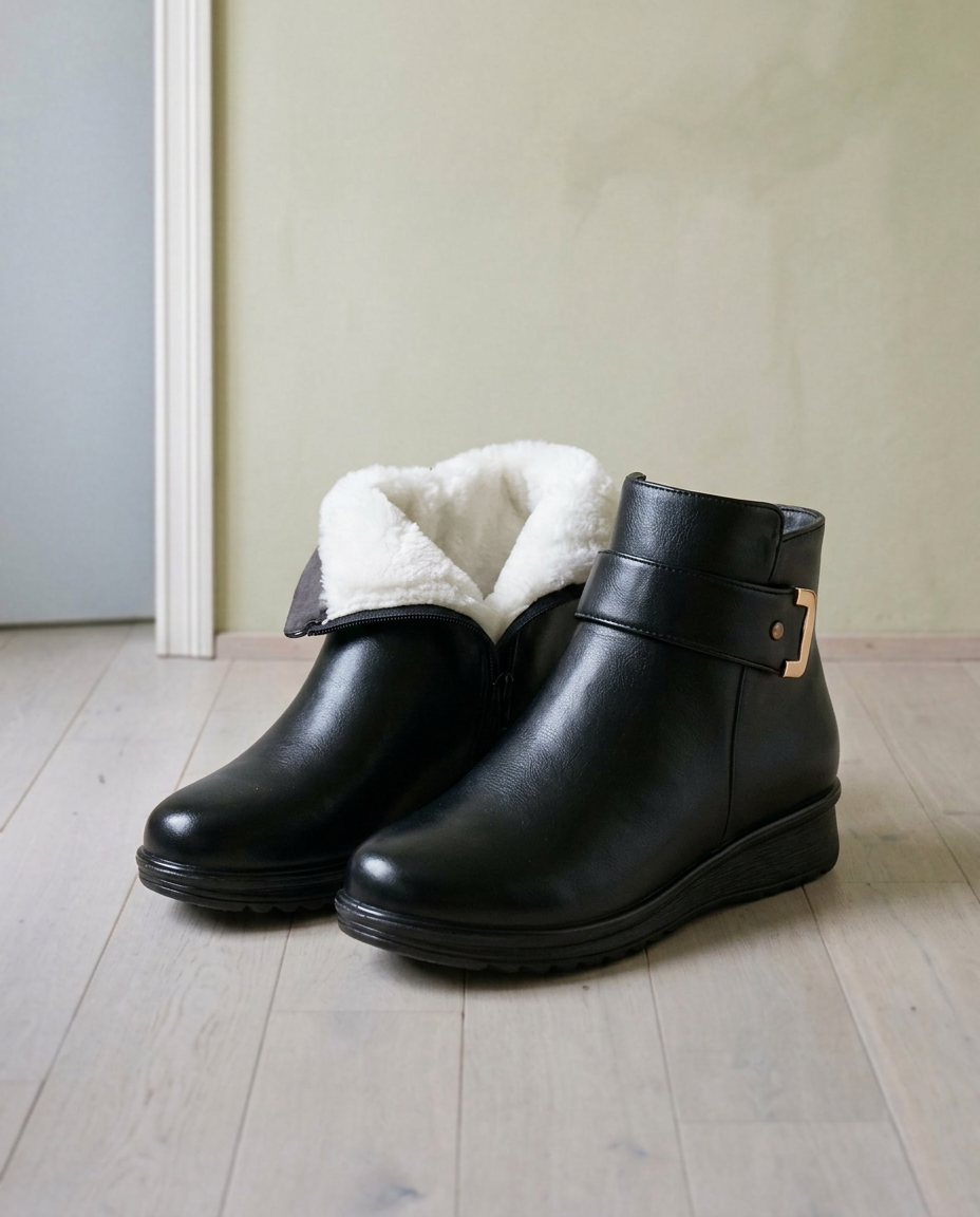 Arnlyn | Plush-Lined Buckle Ankle Boots