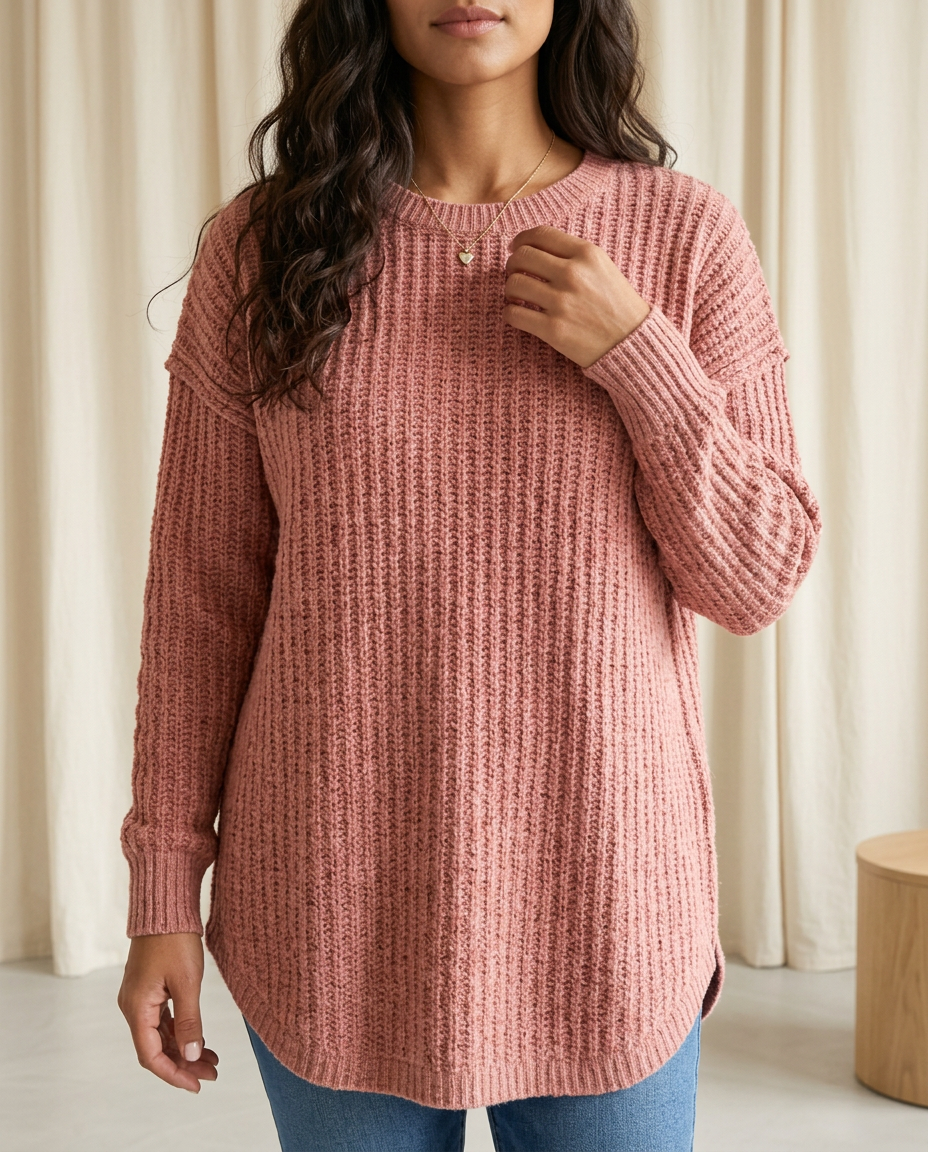 Wrenla | Exposed-Seam Crewneck Sweater