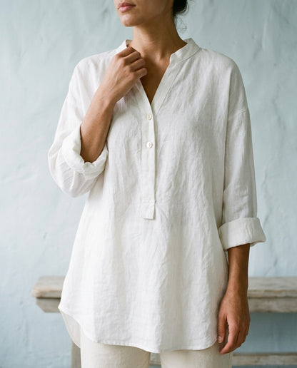 Maeva | V-Neck Button-Down Shirt