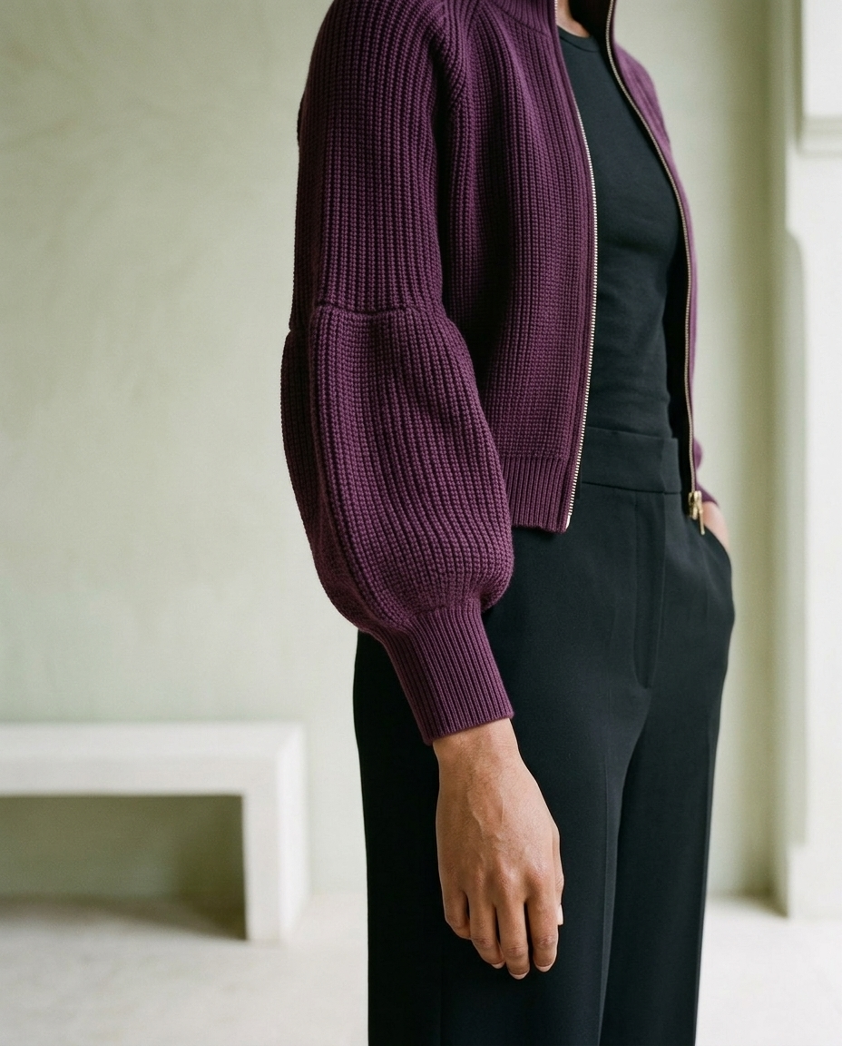 Tarise | Cropped Zip-Up Cardigan