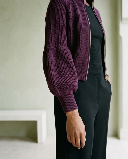 Tarise | Cropped Zip-Up Cardigan