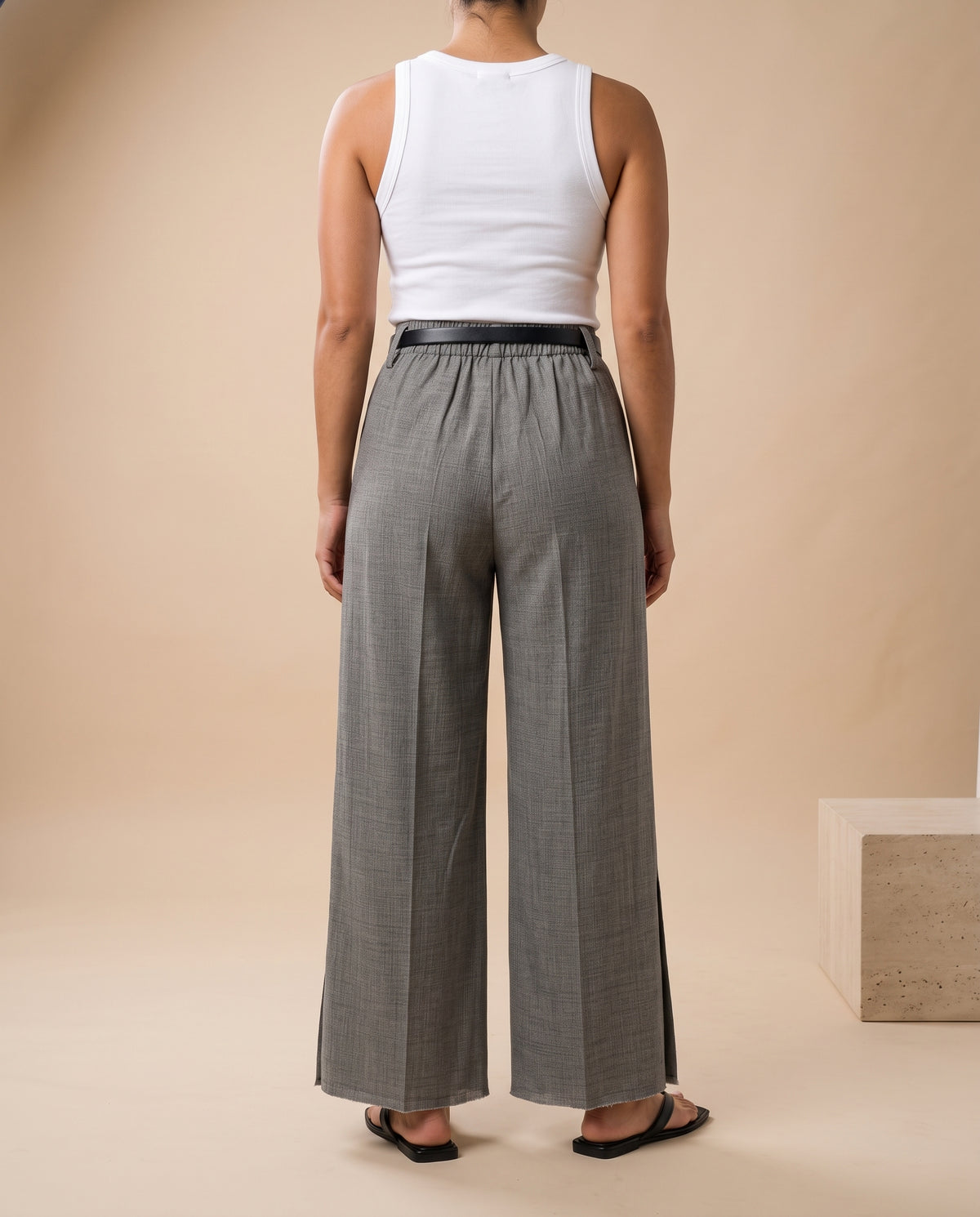 Hanora | Wide-Leg Slit Trousers