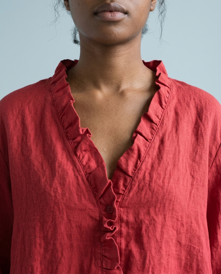 Ronine | Ruffle V-Neck Blouse