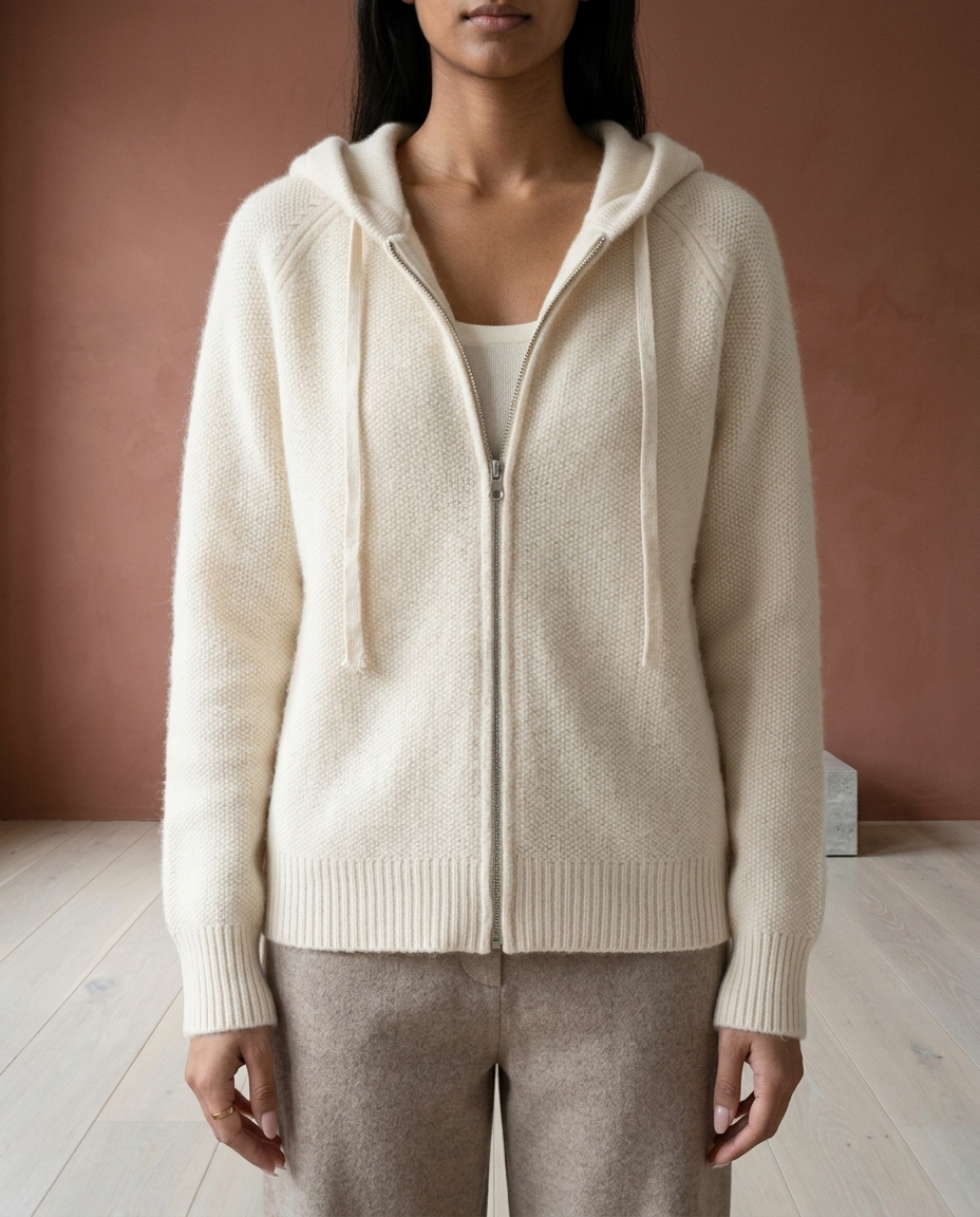 Ilklyn | Hooded Zip-Front Cardigan