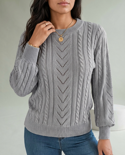 Eirlyn | Cable Knit Eyelet Sweater