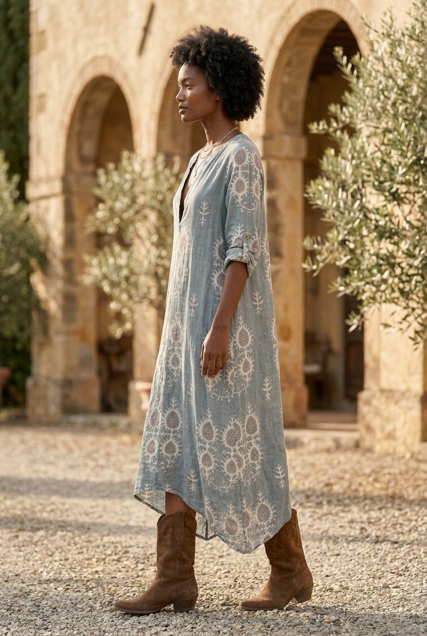 Suka | Vintage Long Sleeve Midi Dress