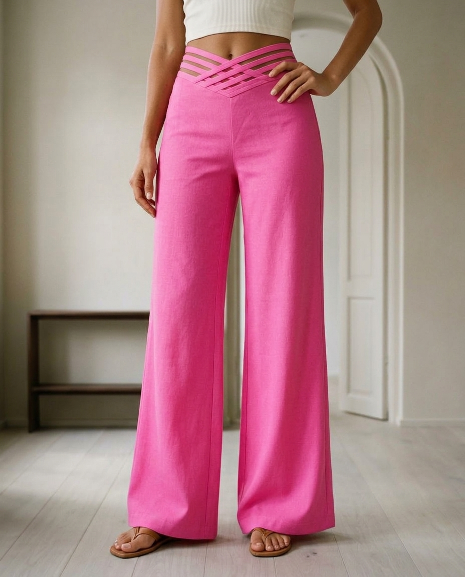 Faunya | Crossover Wide-Leg Trousers