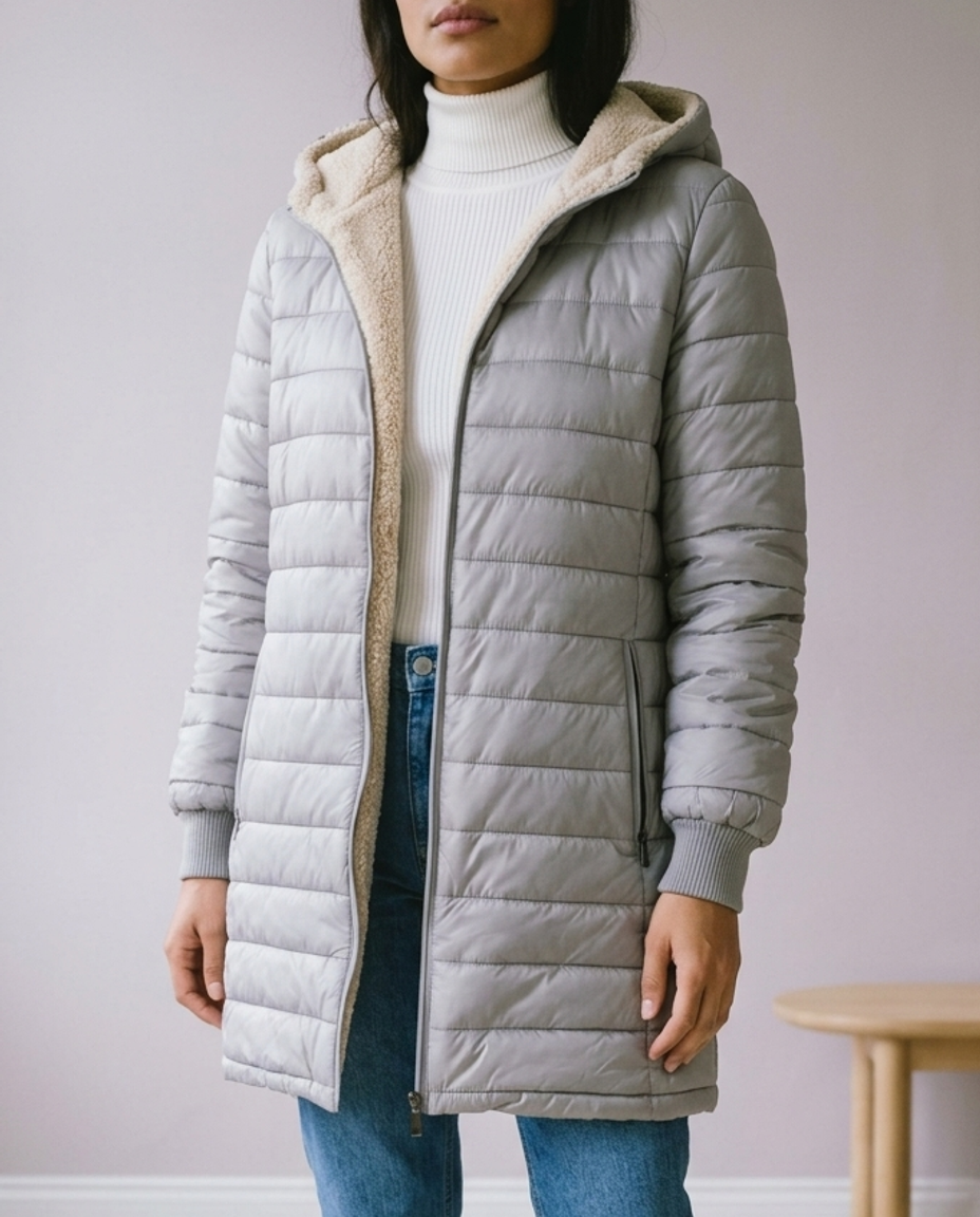 Verise | Quilted Longline Hooded Coat