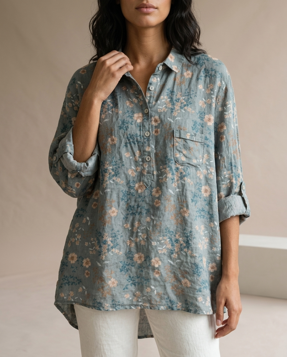 Katise | Floral Button-Front Blouse