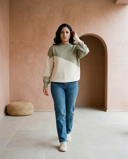Inkia | Colorblock Crewneck Sweater
