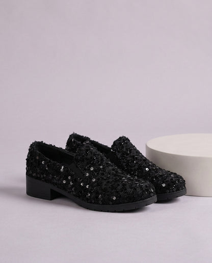 Emmlyn | Sequin Slip-On Loafers