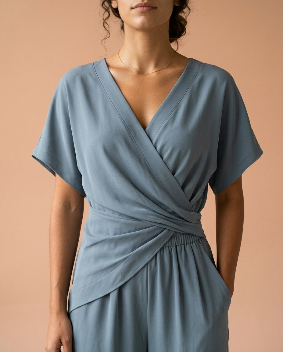Hania | Draped Wide-Leg Jumpsuit