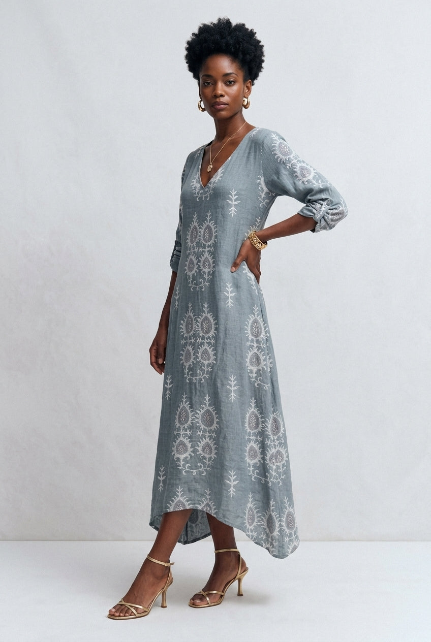 Suka | Vintage Long Sleeve Midi Dress