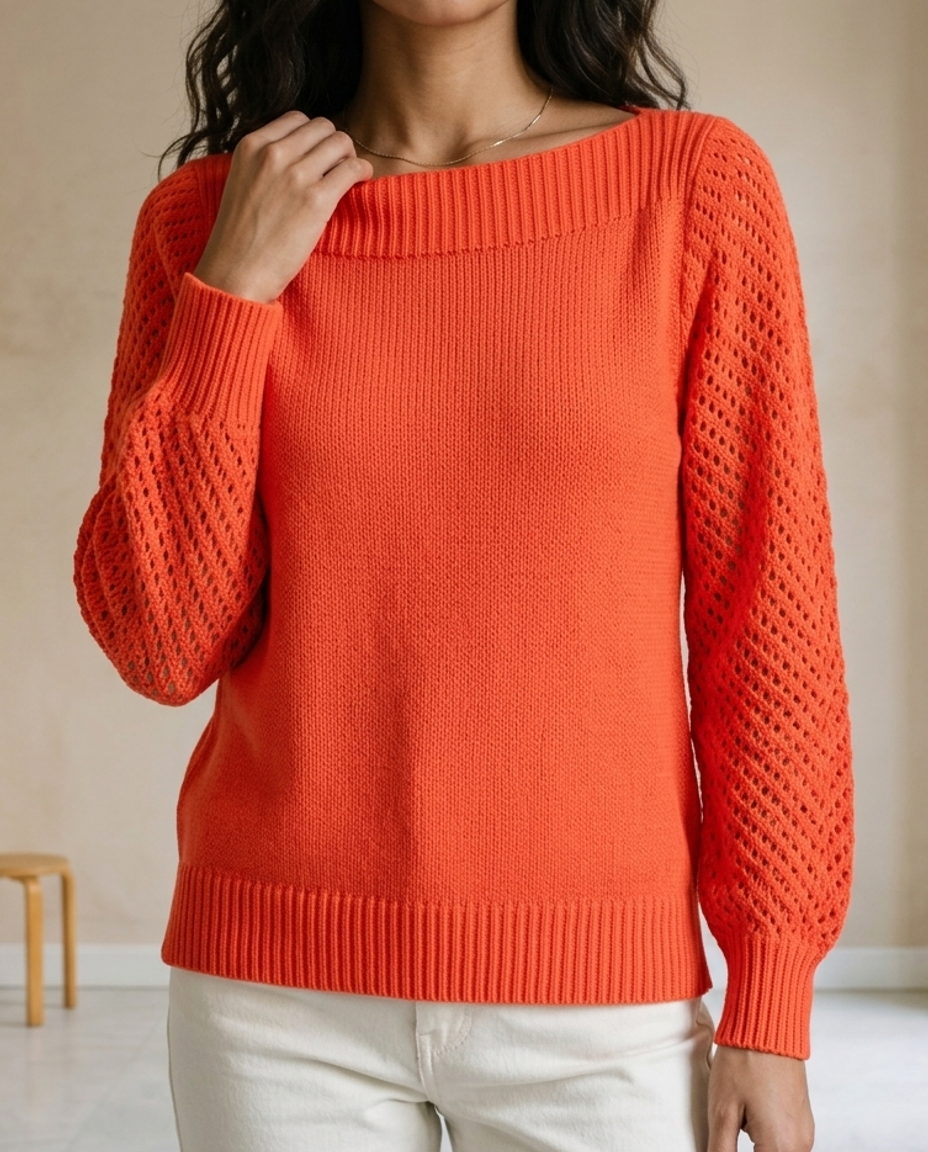 Ovora | Openwork Boat-Neck Sweater