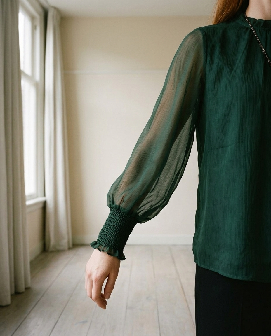 Yarya | Stand-Collar Long-Sleeve Blouse