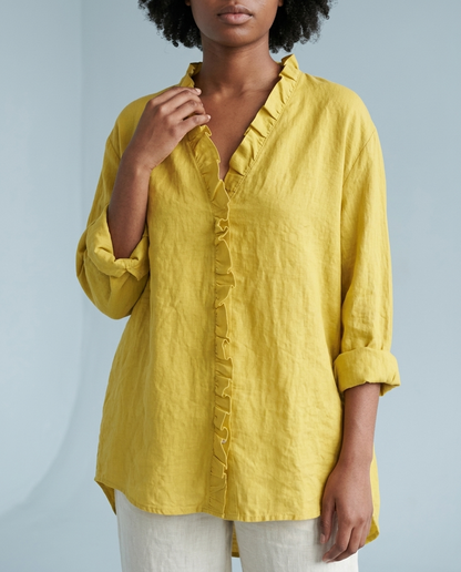 Ronine | Ruffle V-Neck Blouse