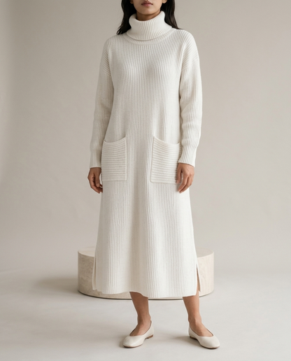 Dovina | Ribbed Turtleneck Sweater Dress