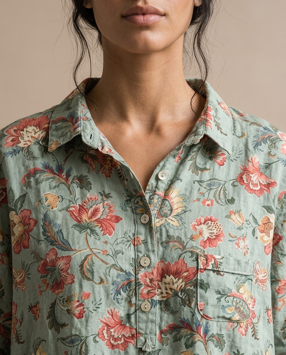 Katise | Floral Button-Front Blouse