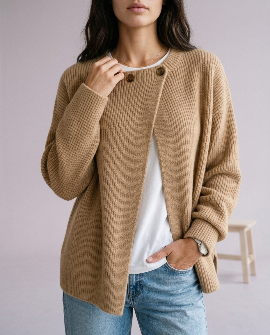 Ankya | Ribbed Button Cardigan