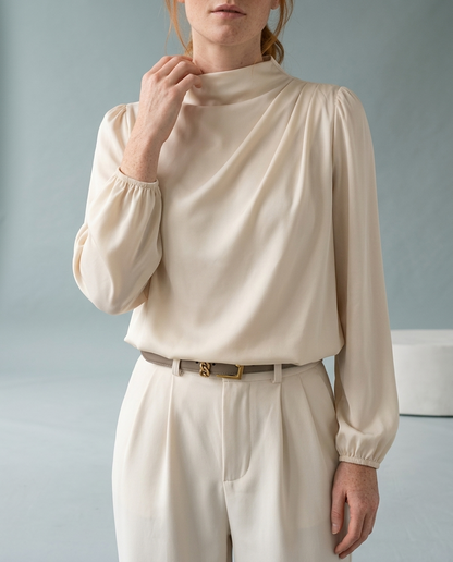 Bellya | Draped Long-Sleeve Blouse