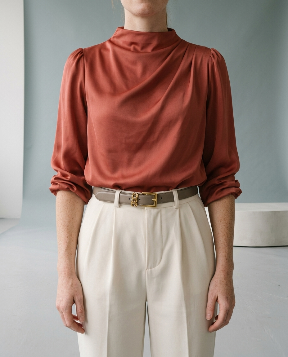 Bellya | Draped Long-Sleeve Blouse
