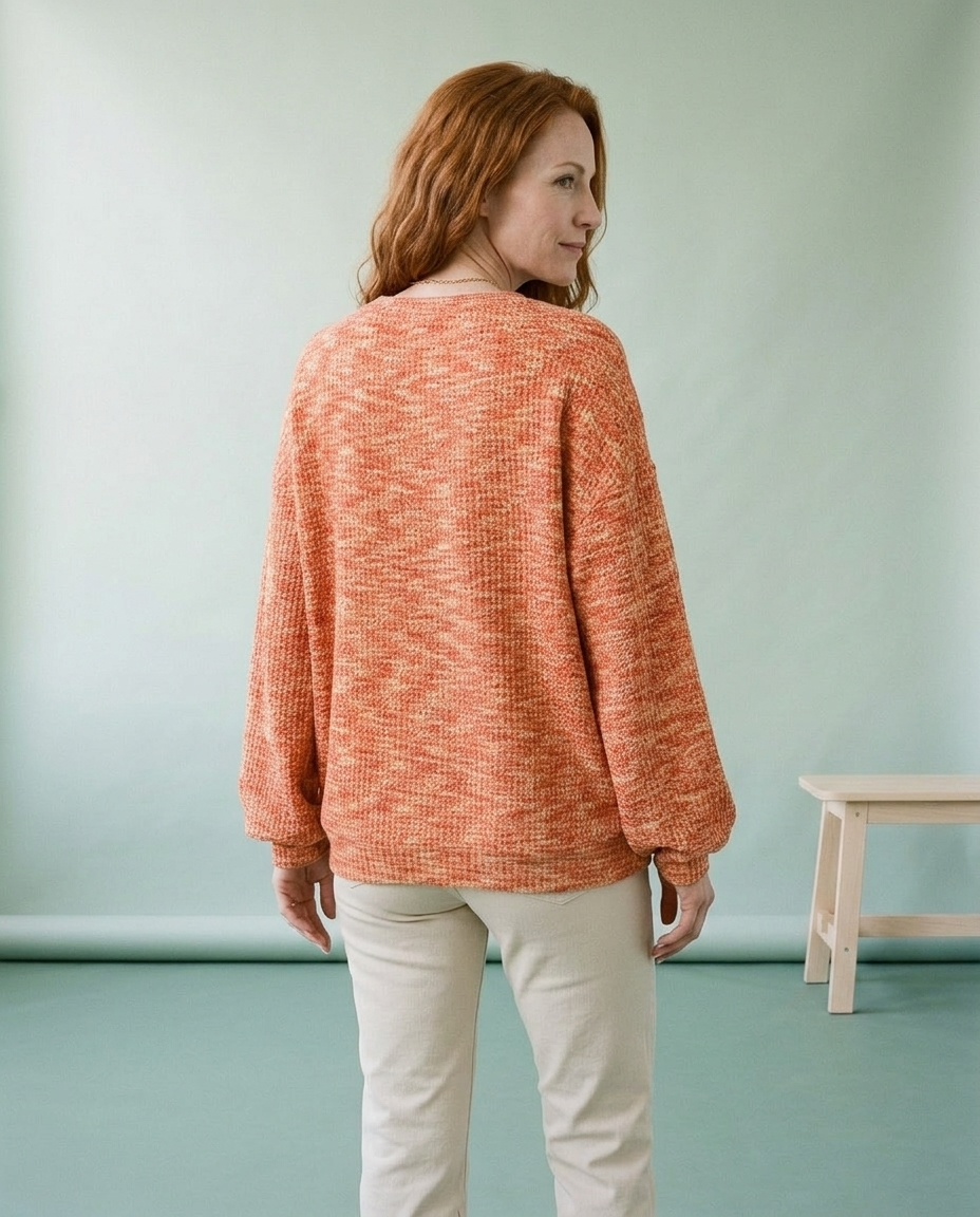 Emine | Waffle-Knit Crewneck Sweater