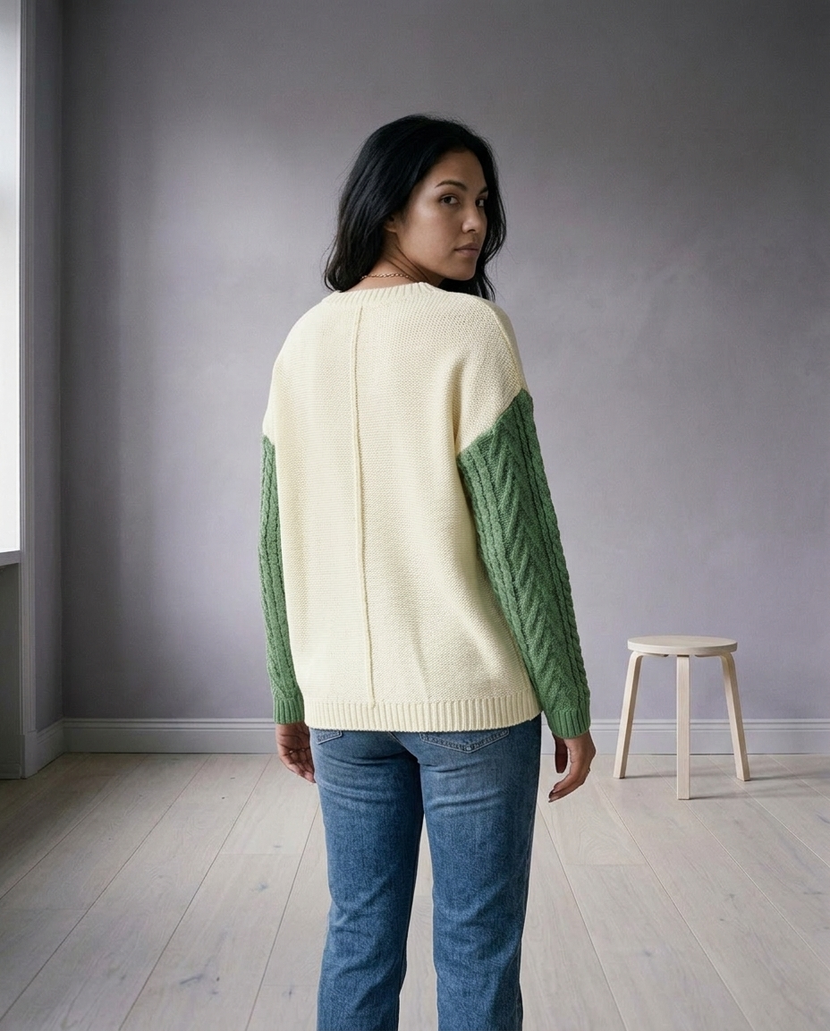 Adlyn | Colorblock Cable Sweater