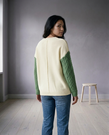 Adlyn | Colorblock Cable Sweater