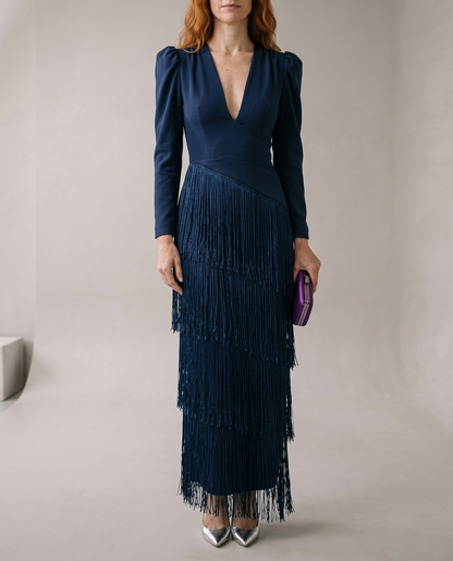 Miriel | Fringe Flowy Midi Dress