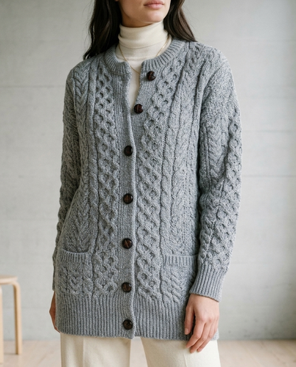 Antja | Cable Knit Button Cardigan