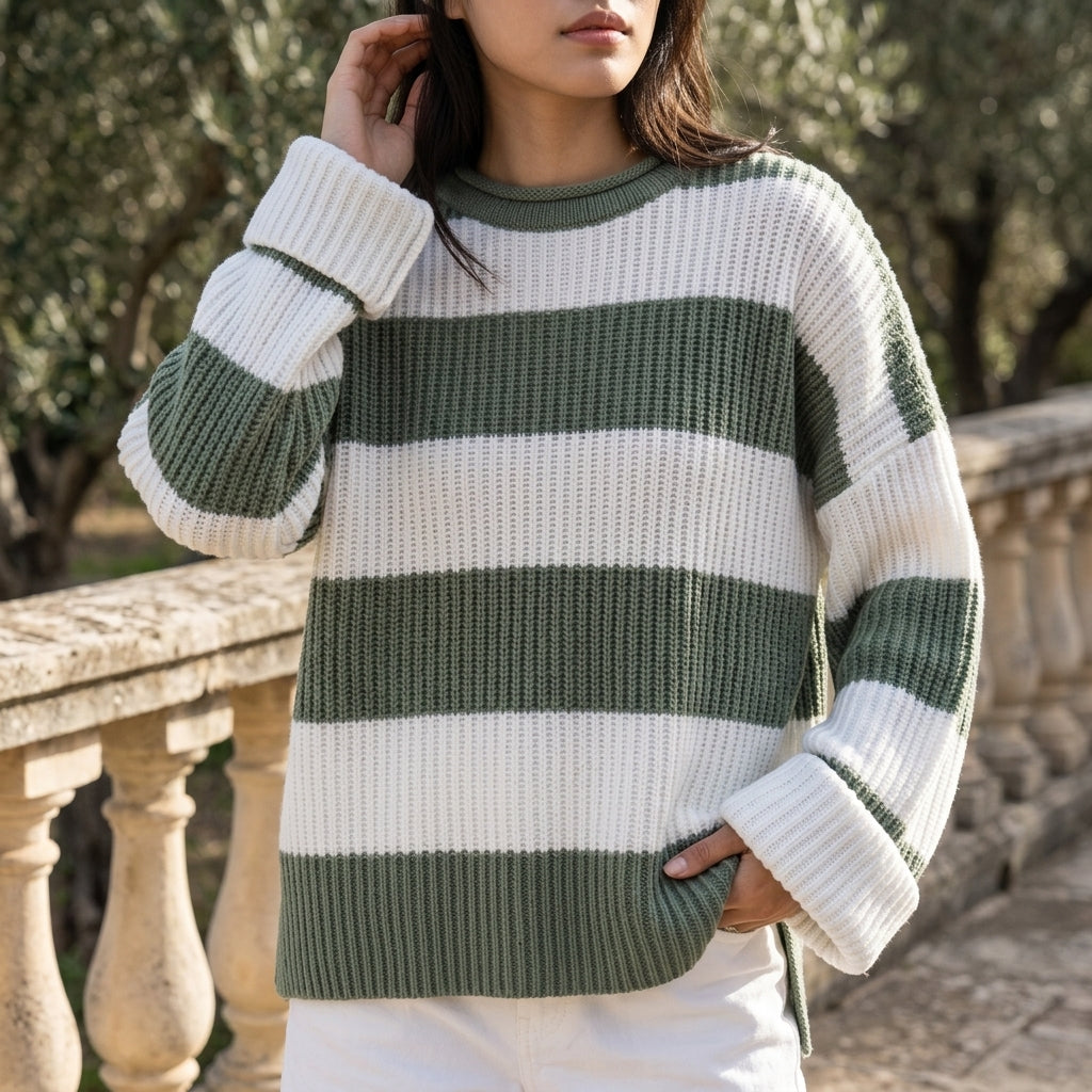 Anelle | Relaxed Ribbed Striped Sweater