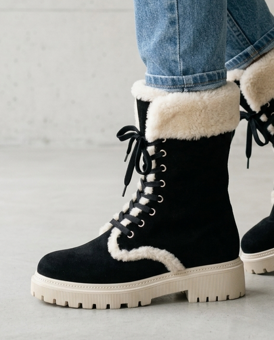 Solis | Plush-Lined Lace-Up Boots