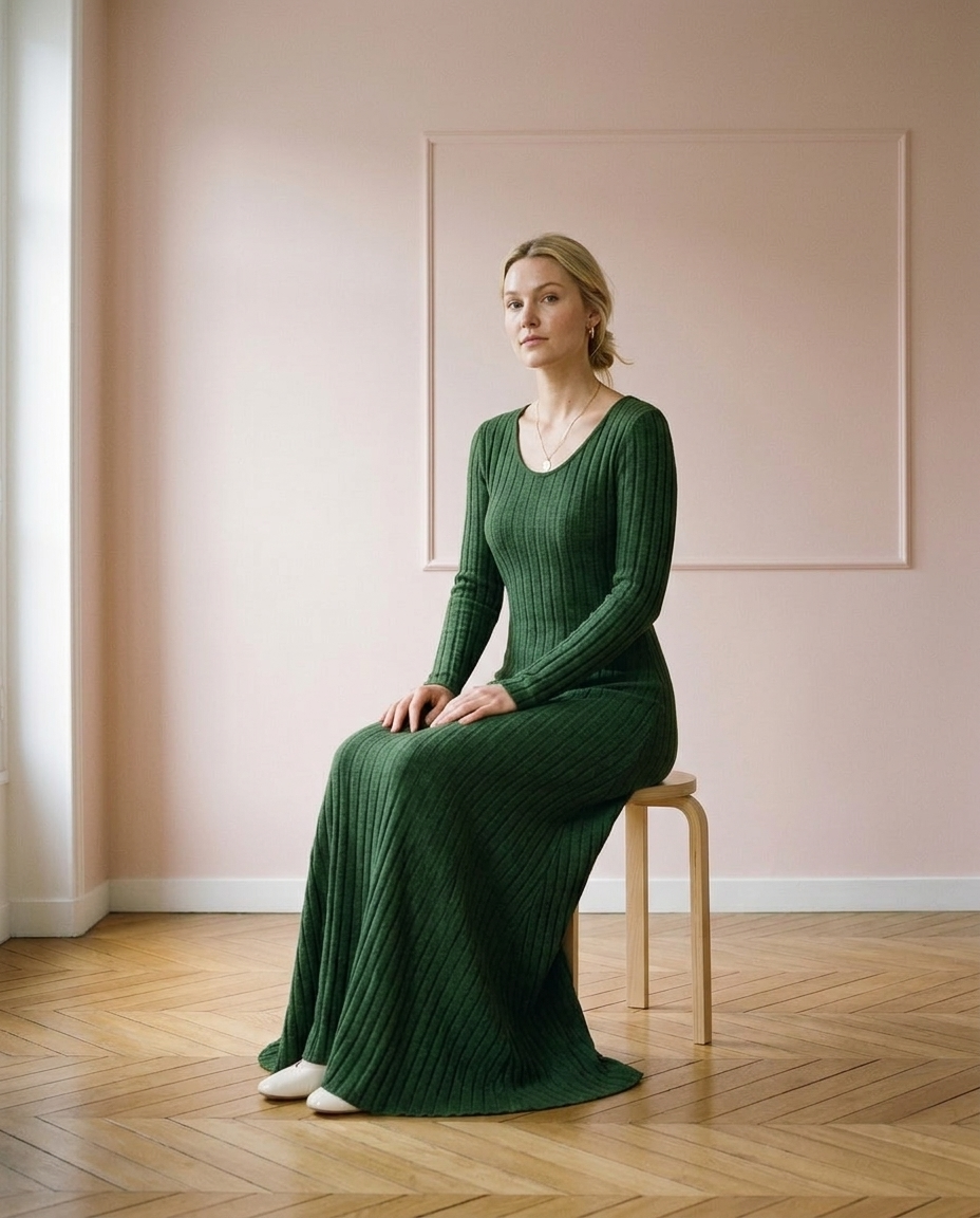 Zadia | Ribbed Maxi Sweater Dress