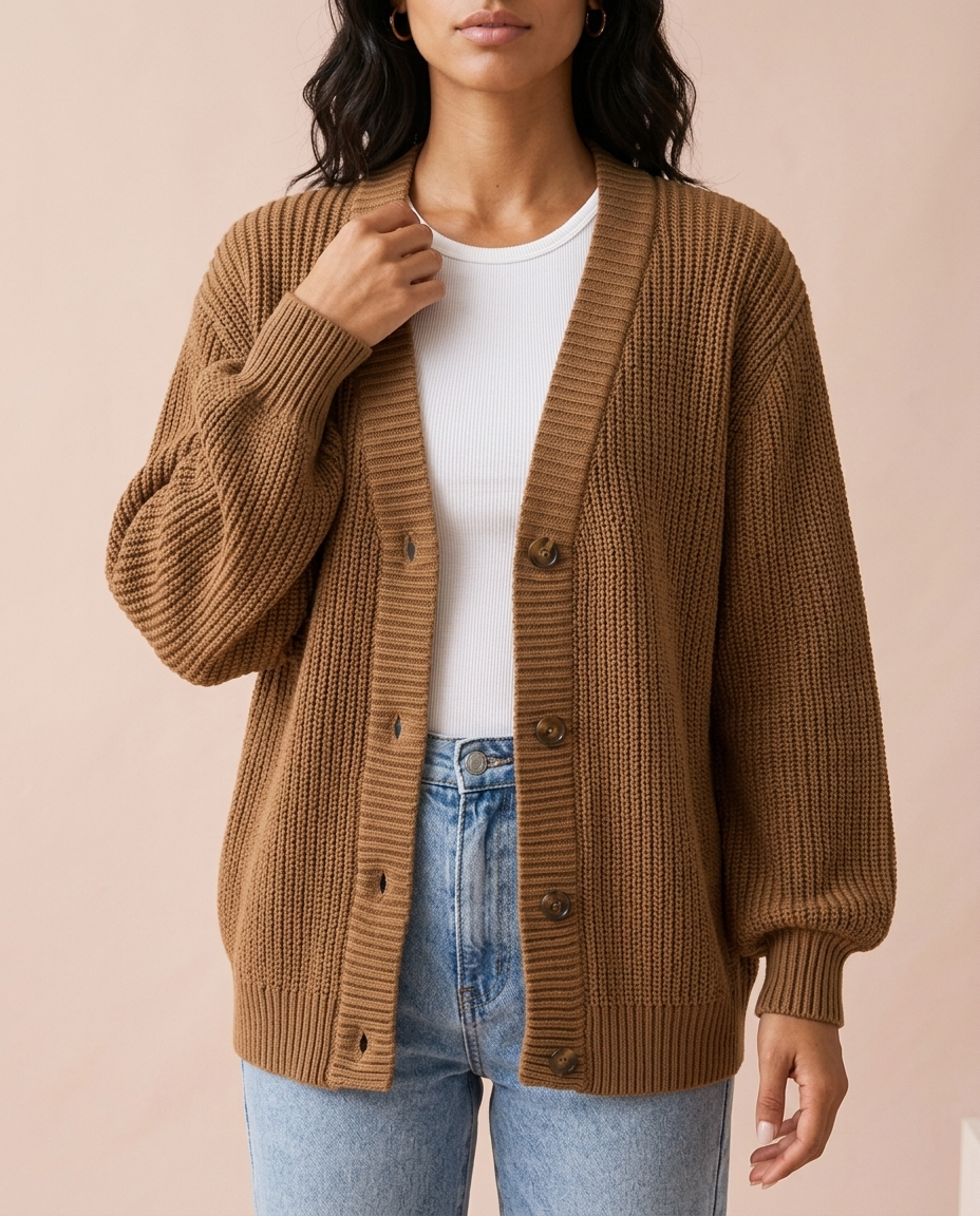 Unina | Ribbed Button Cardigan