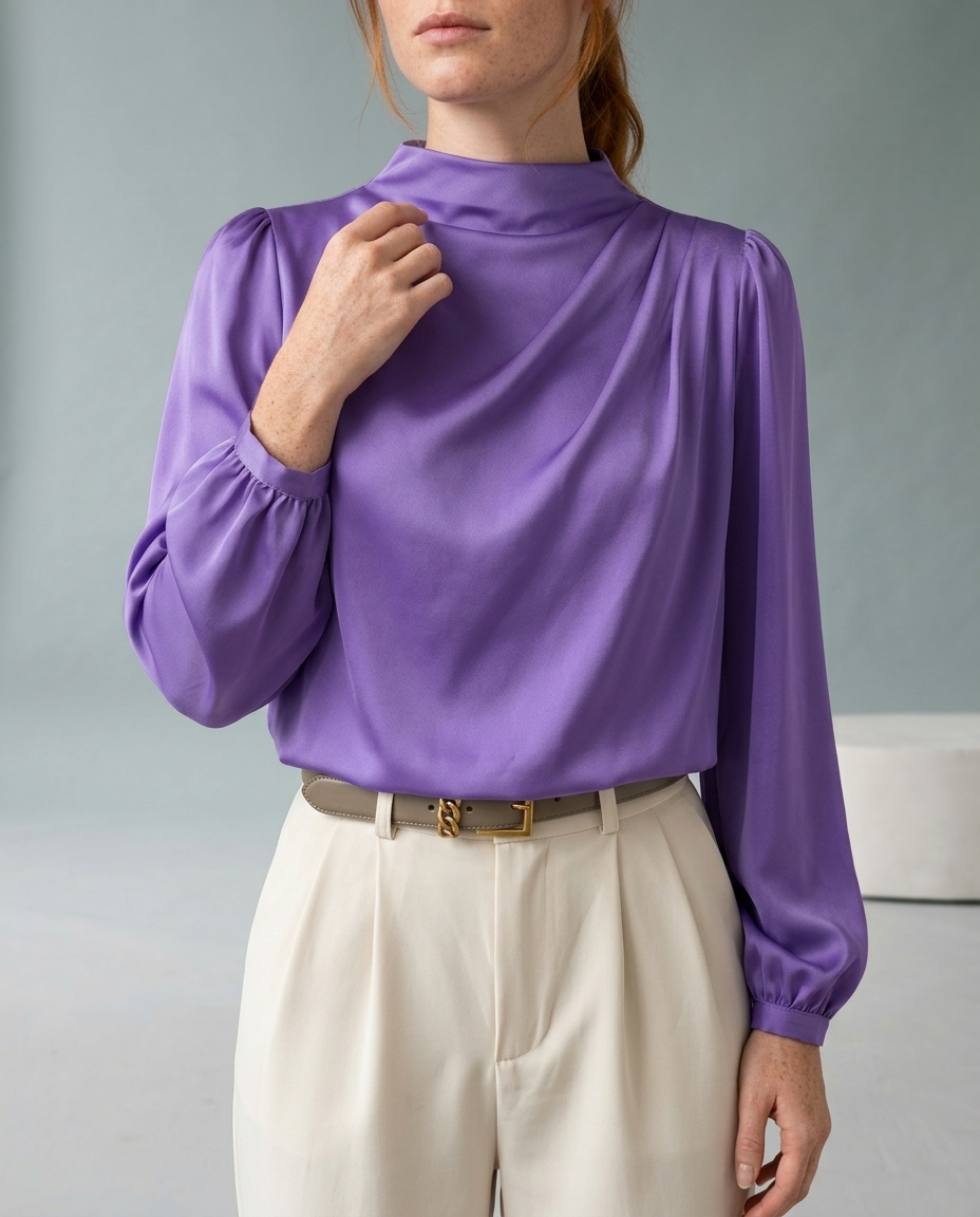 Bellya | Draped Long-Sleeve Blouse