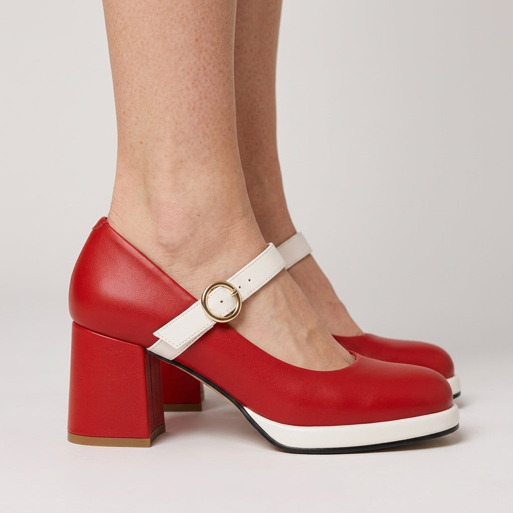Trude | Mary Jane Block Heel Loafer
