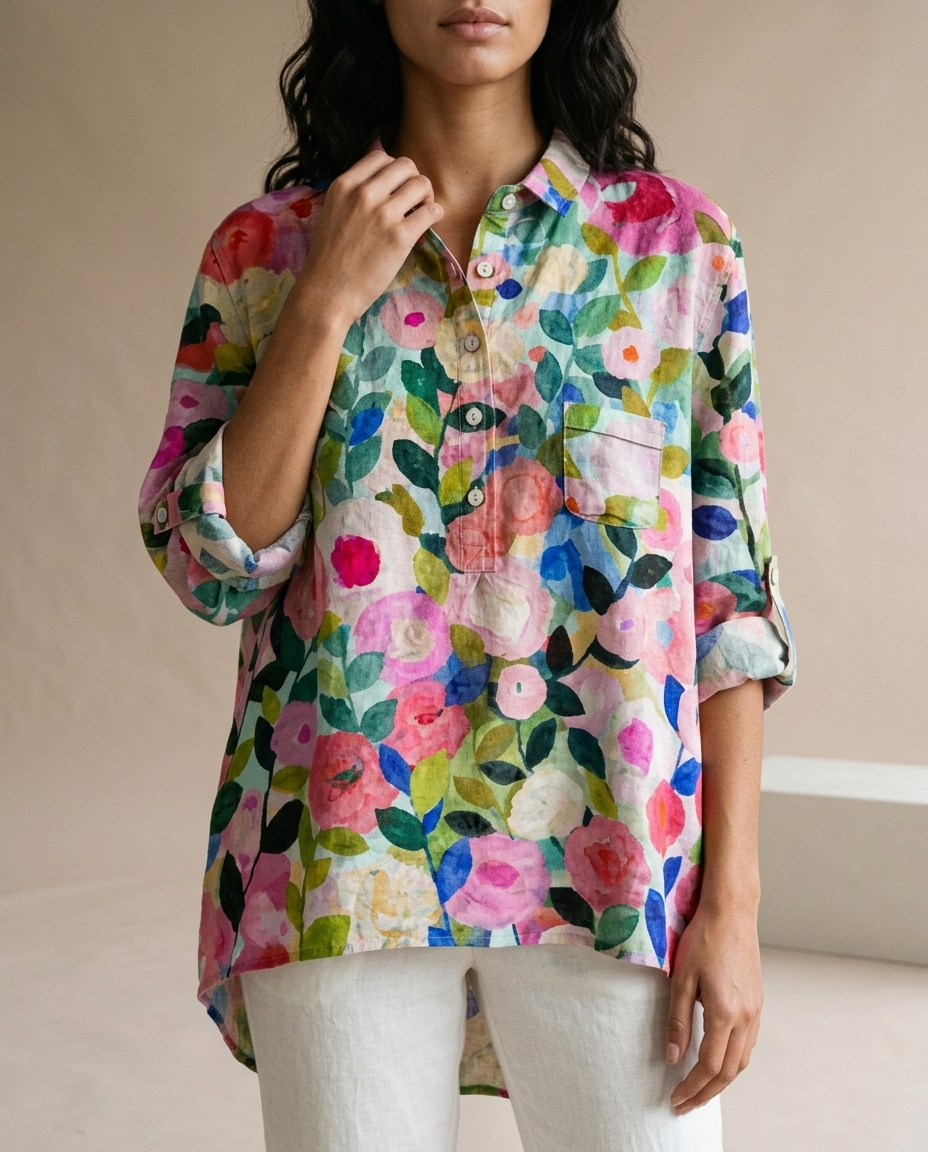 Katise | Floral Button-Front Blouse