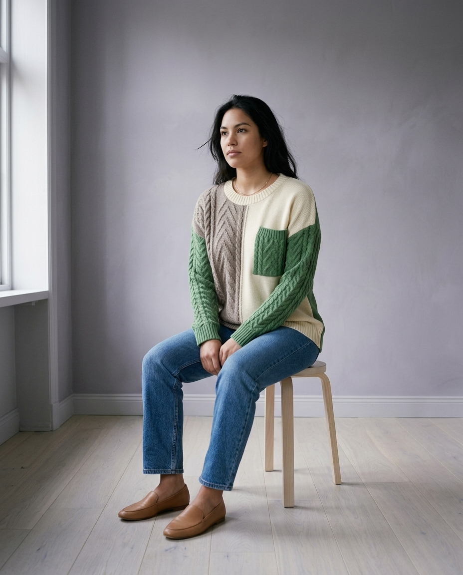 Adlyn | Colorblock Cable Sweater