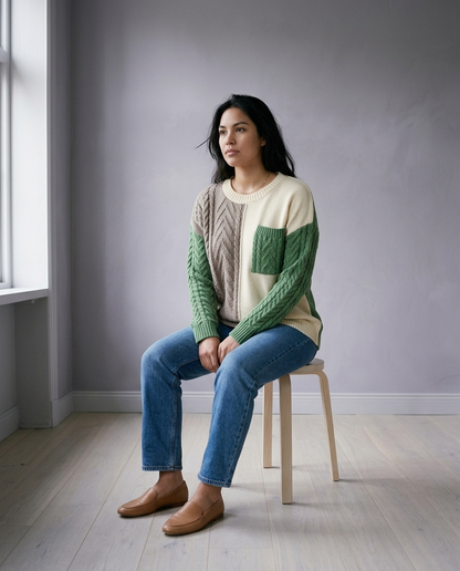 Adlyn | Colorblock Cable Sweater