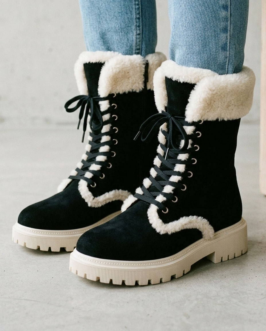 Solis | Plush-Lined Lace-Up Boots
